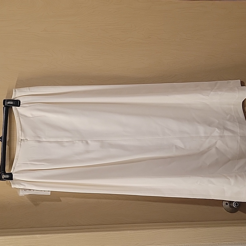 NWT Jacqueline Ferrar Winter White Womens Midi Skirt With Lining Size 12 Stretch - Picture 9 of 10